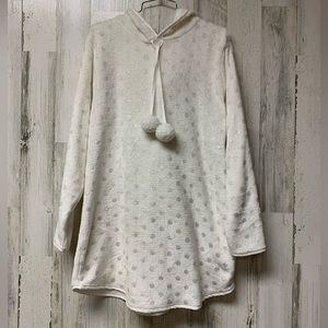 NWT Fleece Hooded Pajama Sleep-shirt Night Gown Lounger Large